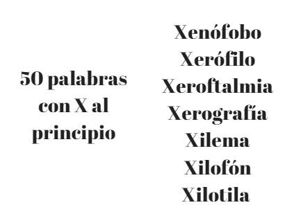 50 Palabras Con X En Espanol