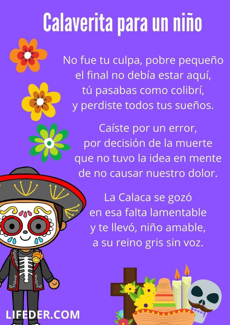 20 calaveritas literarias cortas para niños y maestros (con imágenes)