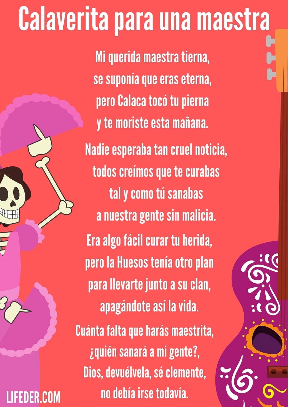 20 calaveritas literarias cortas para niños y maestros (con imágenes)