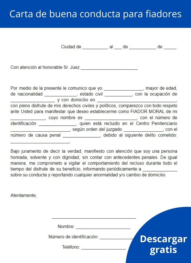 Carta de buena conducta cómo hacerla, ejemplos, formato