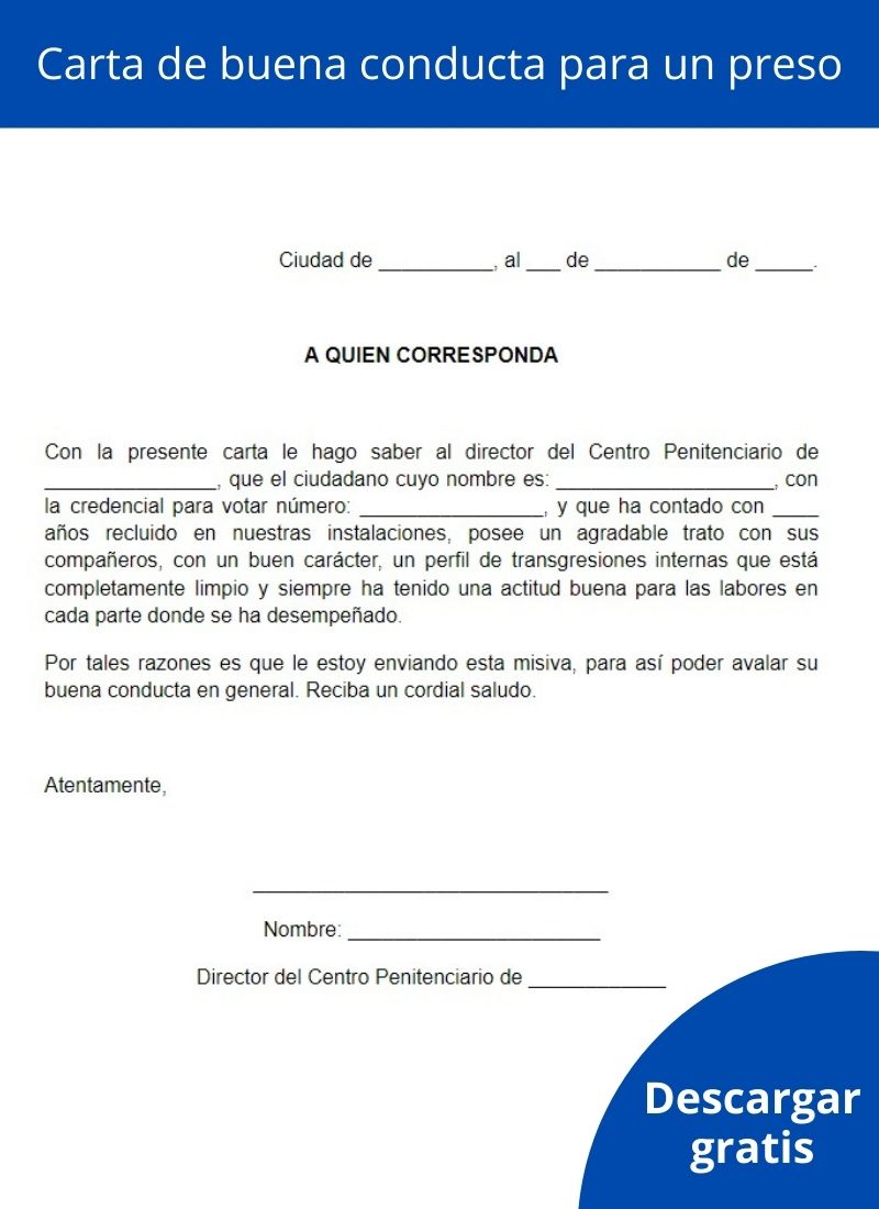 Carta de buena conducta cómo hacerla, ejemplos, formato