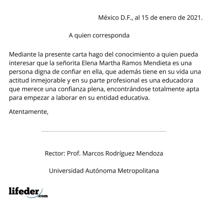 Carta de buena conducta cómo hacerla, ejemplos, formato