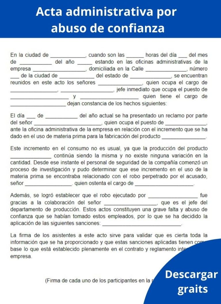 Acta Administrativa: Qué Es, Elementos, Ejemplo, Formatos