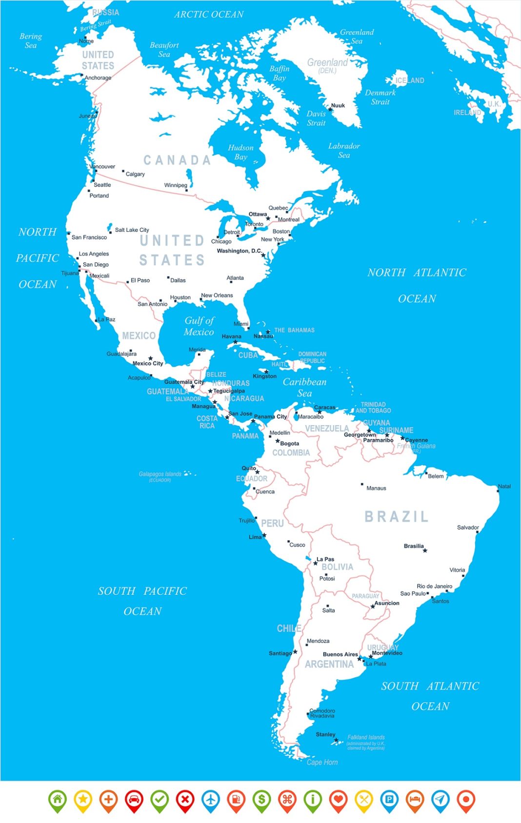 Mapas De América Entera Norte Y Sur Continente Americano 7715