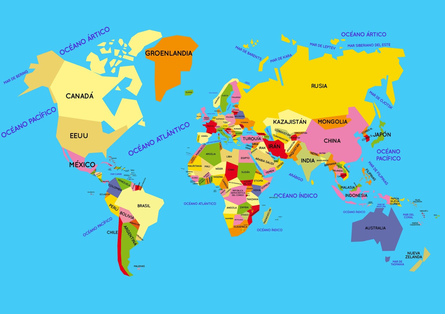 Planisferios Con Nombres Mapas Del Mundo Atlas 8157