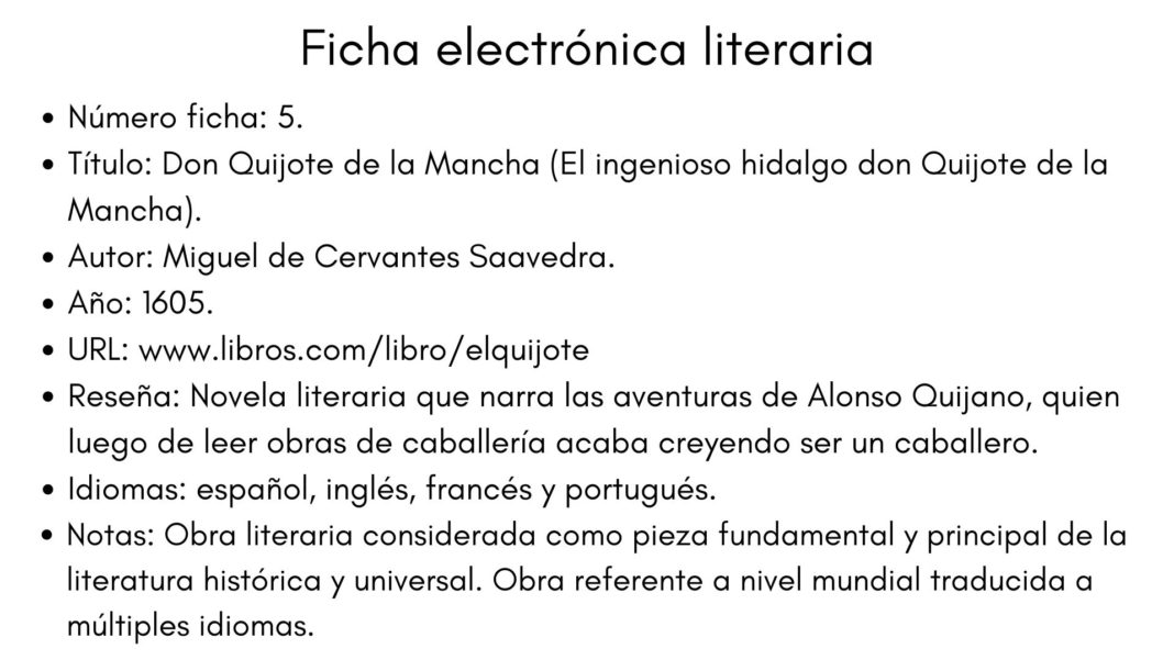 Ficha electrónica qué es características datos ejemplos